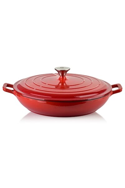 Allesken RODELUXE enameled cast iron pot, 31x31x6 cm, 2.8 L, red