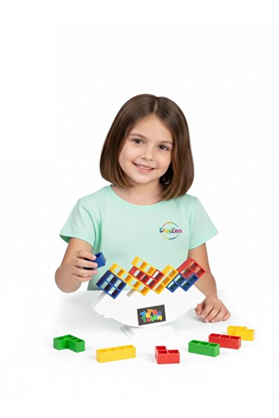 PlayZen Tetra Kule Denge Oyuncağı Eğitici Kutu Oyuncak Tetris Kule Tetra Tower