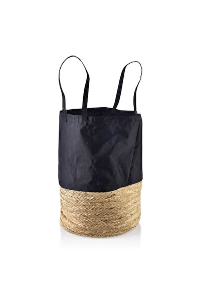 MONDEX Coș din iarbă de mare 40 x 50 cm negru/bej