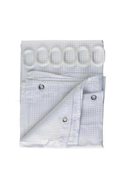 Bathlab Perdea de duș Zac White, 180x180cm, 12 ochiuri de ochi, multicoloră