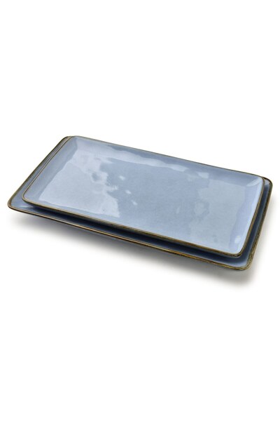 MONDEX BASIC NATURE rectangular serving platter, ceramic, 36x19 cm, gray