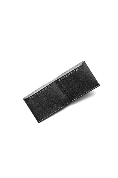 Origin horizontal wallet, black recycled leather