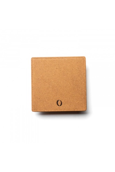 Origin Set of recycled leather coasters, 6 pcs, square, brown nature,