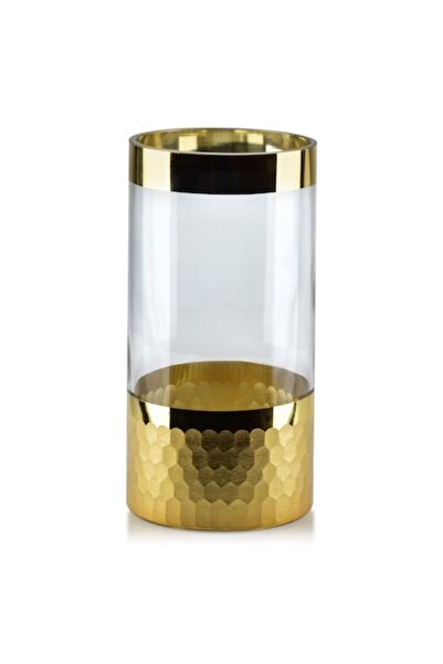 MONDEX Vază Serenite din sticlă 9,8 x 19,5 cm transparentă/aurie