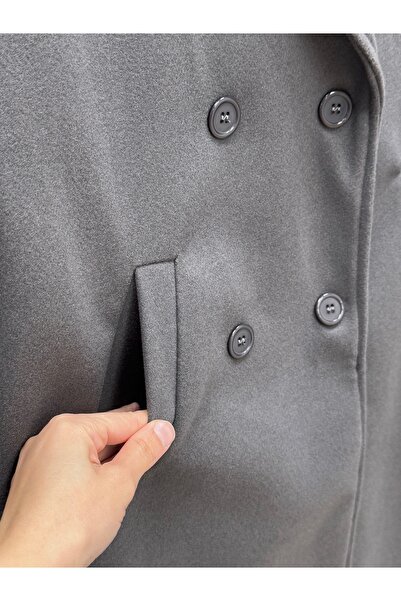 BENAHOLL Alita Shoulder Padded Sleeve Epaulettes Embroidered Coat-Ek1003 Gray