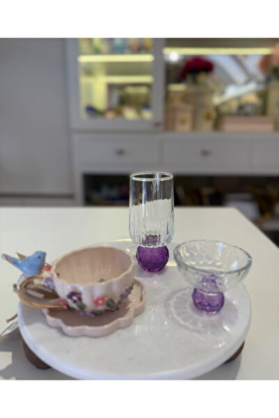 Lucia Cappadocia Kristal Top Ayaklı Kahve Yanı Su Bardağı