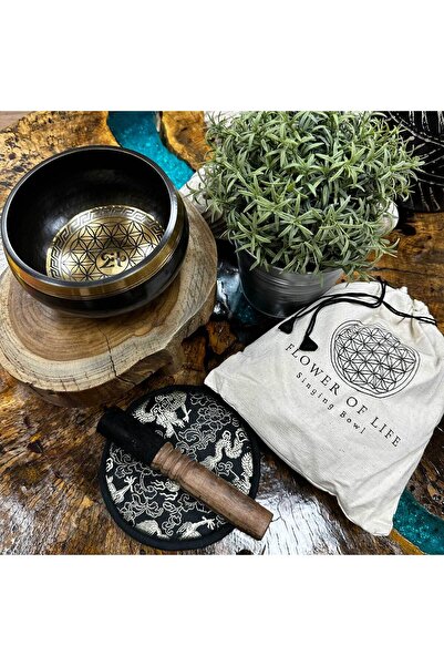 OEM Tibetan Singing Bowl for Healing with Sacred Sounds "Flower of Life" | 14 cm