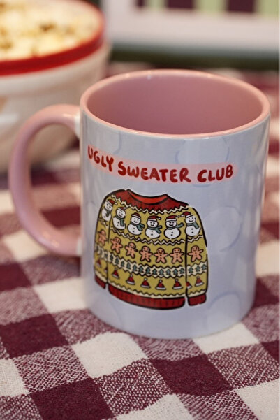 Hello Melody Design 'Ugly Sweater Club' Mug - Christmas Themed Original Design Digital Printing Porcelain Mug 9.5X8 cm