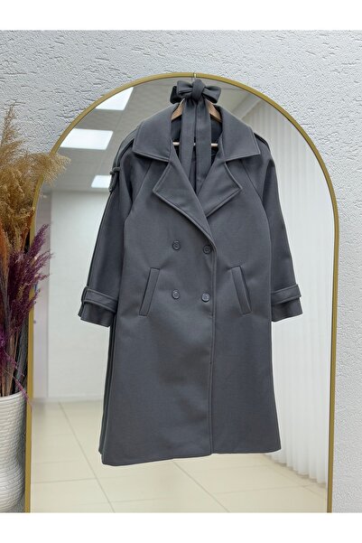 BENAHOLL Alita Shoulder Padded Sleeve Epaulettes Embroidered Coat-Ek1003 Gray