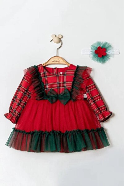 Trend Baby Kids Baby Girl New Year's Concept Red Dress with Tutu Skirt