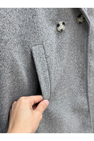 BENAHOLL Efrat Kol Epaulettes Belted Lined Coat-Bn8666 Gray