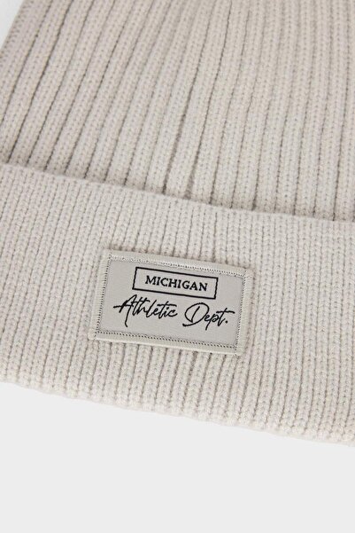 DeFacto Men's Label Printed Fleece Inside Beret F4131Ax25Wn