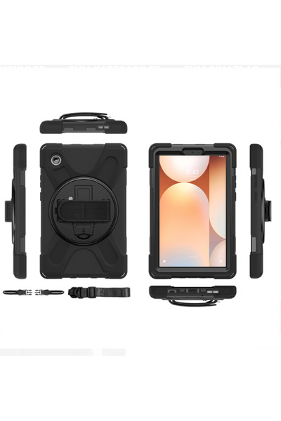 Fuchsia Galaxy Tab A11 Plus Compatible 8.7-Inch Full Protection Defender Silicone Shock-Absorbing Tablet Case