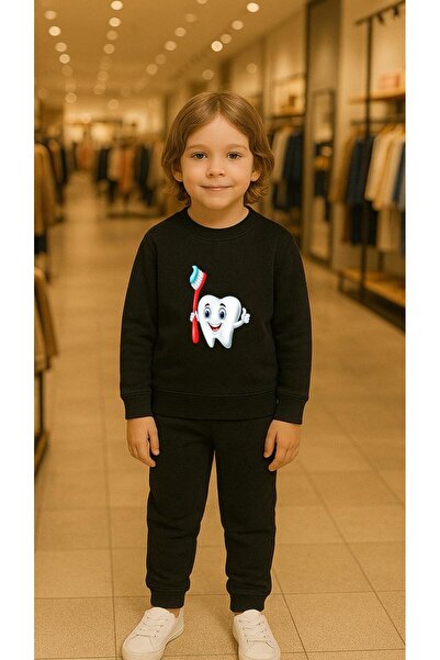 playwear Παιδικό Φούτερ Σετ Παιδικών Ρούχων με Στάμπα Οδοντόβουρτσας για Κορί...