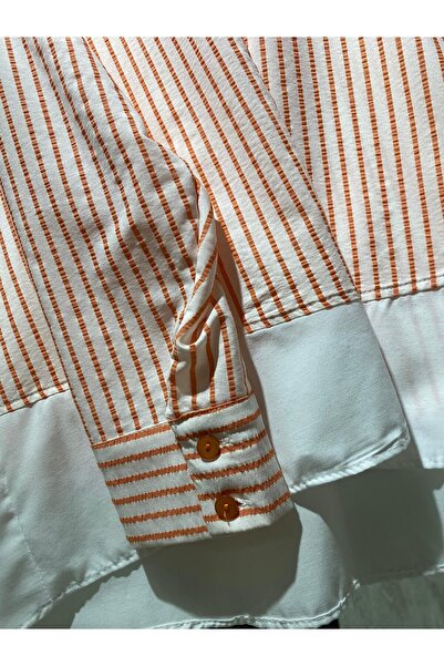 Zübeyde Sayın Women's Bow Embroidered Striped Shirt