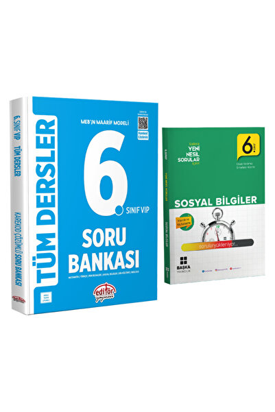 Editör Yayınevi MEB Maarif Modeli 6. Sınıf Tüm Dersler Soru Bankası+Sosyal Bi...