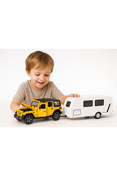 Bebelul Off-road car with trailer lights sounds yellow 1:32