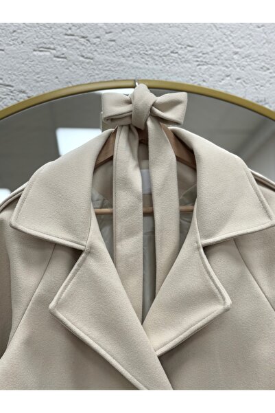 BENAHOLL Alita Shoulder Padded Sleeve Epaulettes Embroidered Coat-Ek1003 Stone