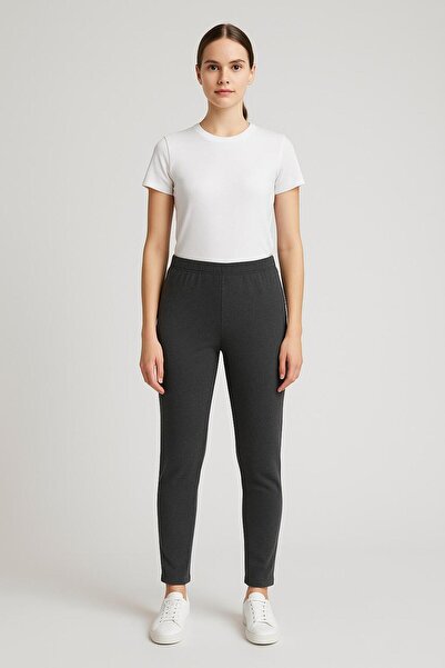 MODA KADIN SİYAH TAYT KIŞLIK MENAJ KUMAŞ