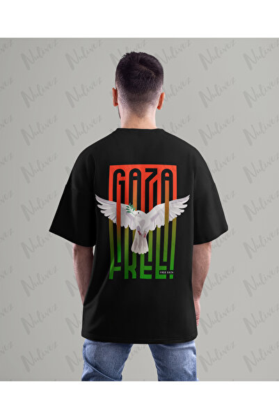 Nulivez Palestine, Gaza Design Back Printed High Quality Compact Unisex Oversize T-Shirt