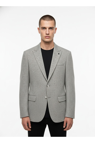 Umberto Men's Slim Fit Gray Sports Jacket