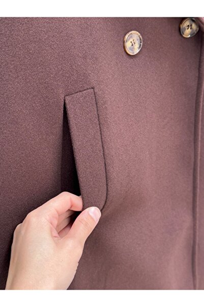 BENAHOLL Efrat Kol Epaulettes Belted Lined Coat-Bn8666 Brown