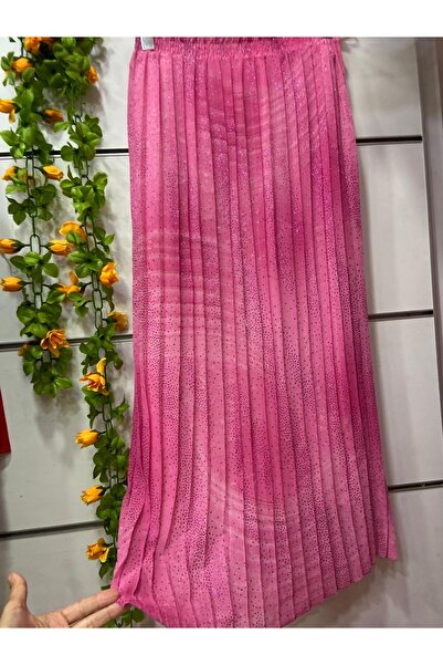 edu collection Chiffon Pleated Skirt with Lining