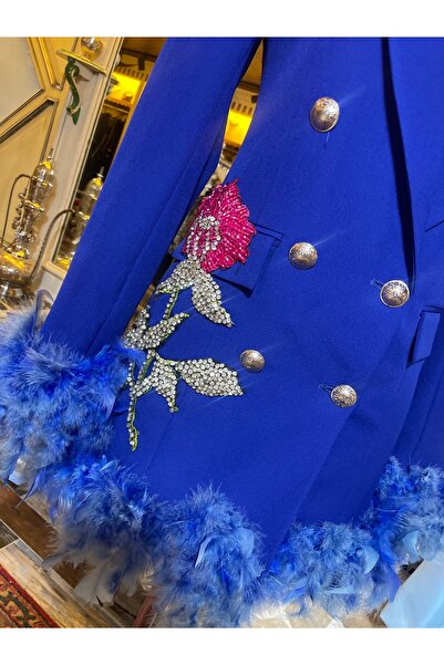 Mor İnci Tasarım Ceket Elbise