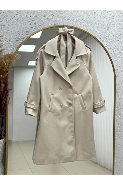 BENAHOLL Alita Shoulder Padded Sleeve Epaulettes Embroidered Coat-Ek1003 Stone