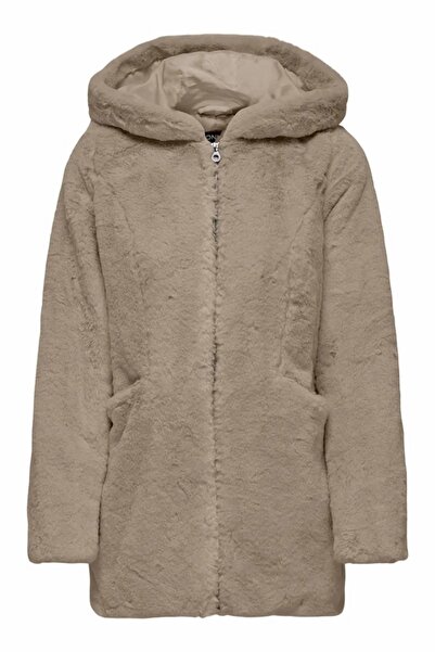 ONLY Beige Faux Fur Women's Coat - Cc Otw
