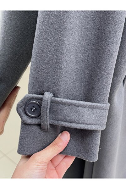 BENAHOLL Alita Shoulder Padded Sleeve Epaulettes Embroidered Coat-Ek1003 Gray