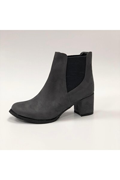 Hg Ayakkabı Gi̇uletta Gray Suede Elastic 5 cm Women's Daily Boots