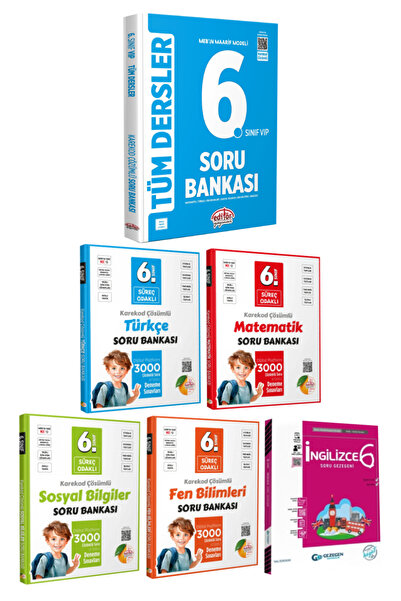 Editör Yayınevi MEB Maarif Modeli 6. Sınıf Tüm Dersler Soru Bankası+Türkçe+Ma...