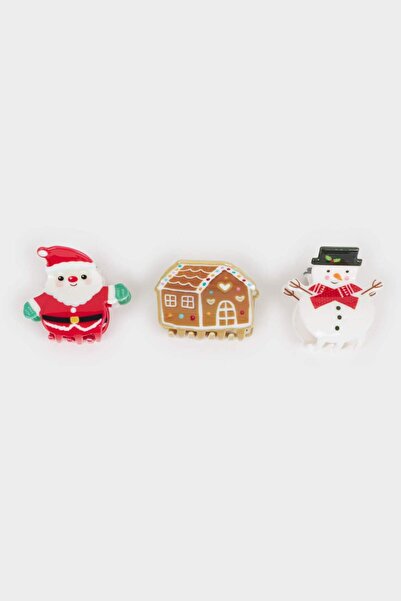 DeFacto Women's New Year Snowman Themed 3-Piece Latch Buckle F7060Axns
