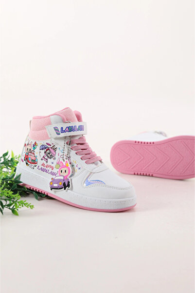 McDark ΠΑΠΟΥΤΣΙΑ ΚΟΡΙΤΣΙΑ ΛΕΥΚΟ ΡΟΖ LABULABU SNEAKER ΑΝΑΠΛΗΡΩΜΕΝΟ ΠΑΠΟΥΤΣΙ