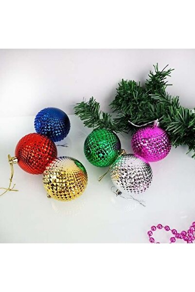 DODOMAR Ornament cu bile moletate de Anul Nou 6cm 6 bucăți Mix de culori