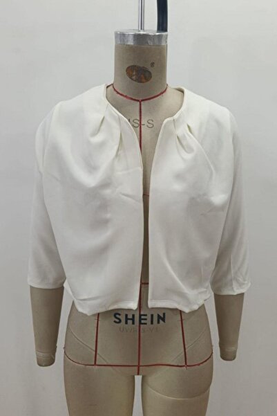 Mossta Truvakar Open Front Imitation Crepe Jacket - White