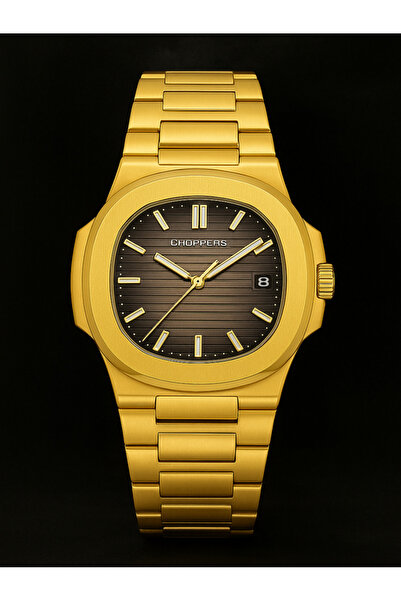 arpat time saat aksesuar Premium, Steel Case, Men's Watch with Steel Cord Watch Strap and Calendar.