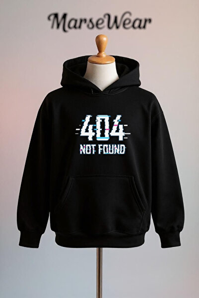 Vordevia 404 Not Found Τυπωμένο βαμβακερό φούτερ με 3 κλωστές σε μεγάλο μέγεθος