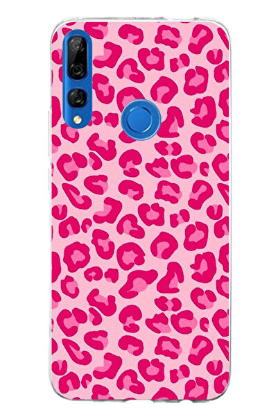 TechTree حافظة سيليكون مطبوع متوافقة مع هاتف Honor 9X بتصميم الفهد الوردي