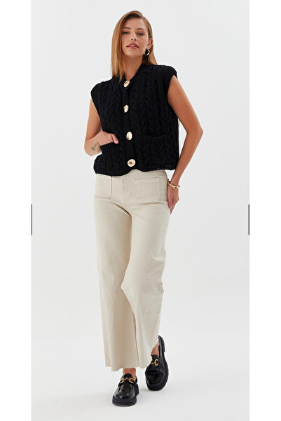 jöns since 1997 Women's Gold Buttoned Knitted Sweater Vest