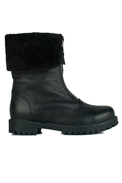 Fitbas 112407 013 Kadın Siyah Kürklü Büyük Numara Bot