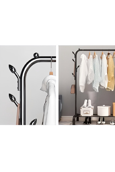 SUPER TRENDS SUPER TRENDS® Clothes Hanger, Clothes Organizer, Metal, Black, 150 x 110 x 40 cm