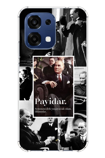 TechTree حافظة سيليكون متوافقة مع هاتف أوبو A6 برو من أتاتورك بايديدار مطبوع