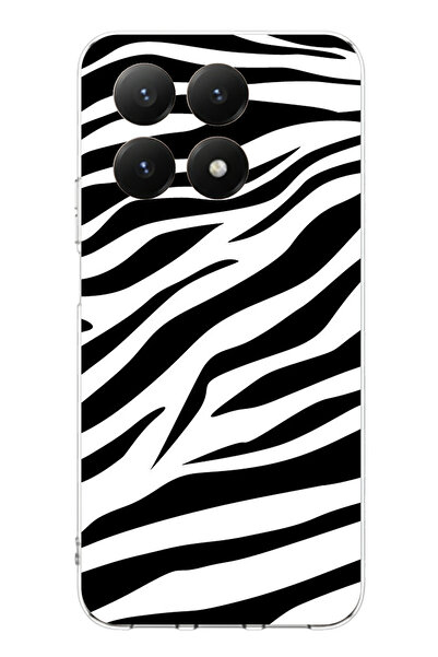 TechTree حافظة سيليكون متوافقة مع تصميم زيبرا مطبوع لهاتف Xiaomi 15T PRO