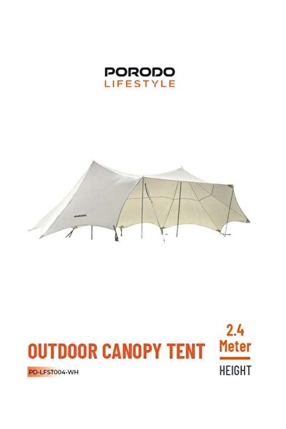 porodo Camping Canopy Tent - UPF50+ UV Protection, PU500mm Waterproof, 2.4m Height - Off White