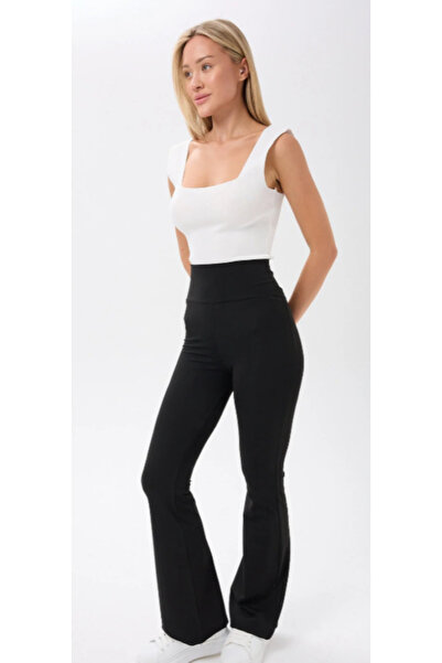 ALKY STORE Yüksek Bel Toparlayıcı İspanyol Paça Tayt