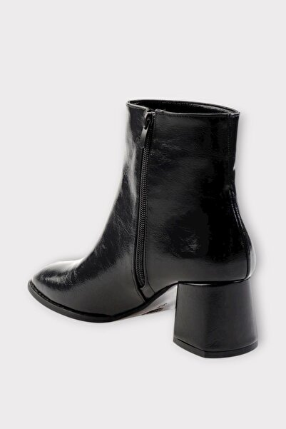 Liger Thick Heeled Zippered Women's Boots Black - Black