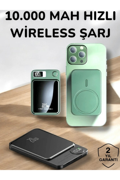 shopwave iOS Uyumlu 22.5W Hızlı Şarj Magsafe Powerbank Dijital Göstergeli 10....