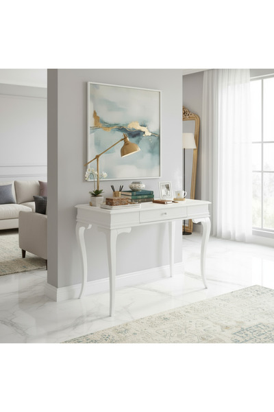 Wooding Mobilya 80 Cm Masif Rustik Beyaz Dresuar